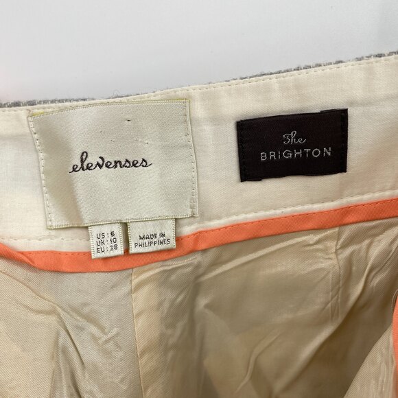 ELEVENSES The Brighton Houndstooth Wool Wide Leg Flare Pants Size 6 - Picture 7 of 8